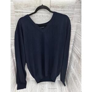Vesi Sportswear Navy V-Neck Sweater XXL NWT Made in Korea Classic Knit